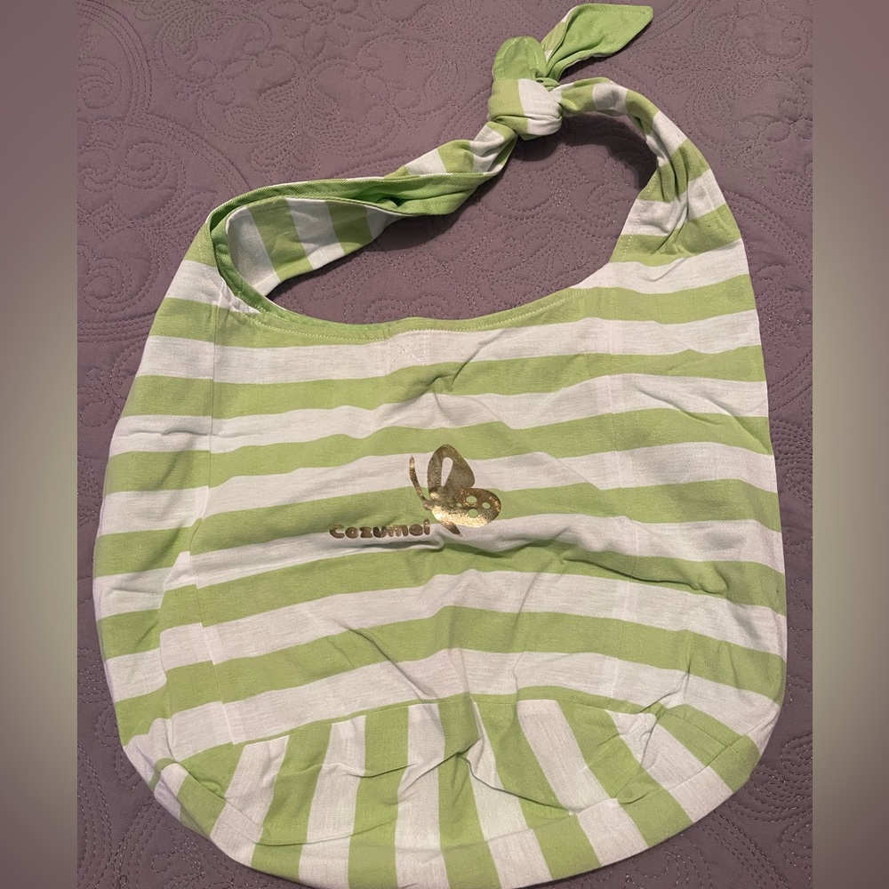 Green and white bag from Cozumel
